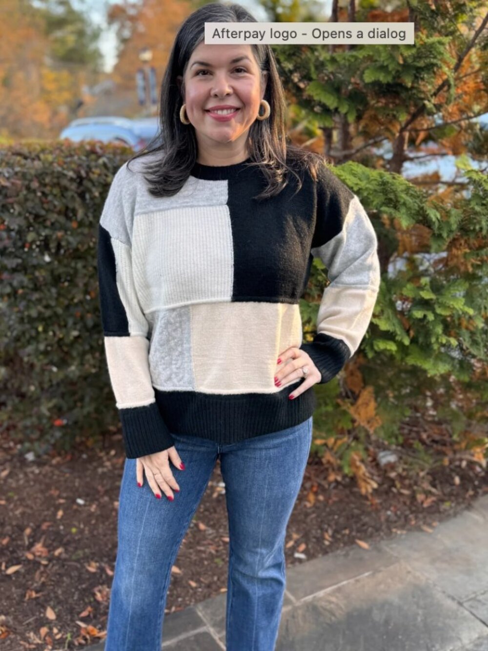 Color block round-neck Sweater